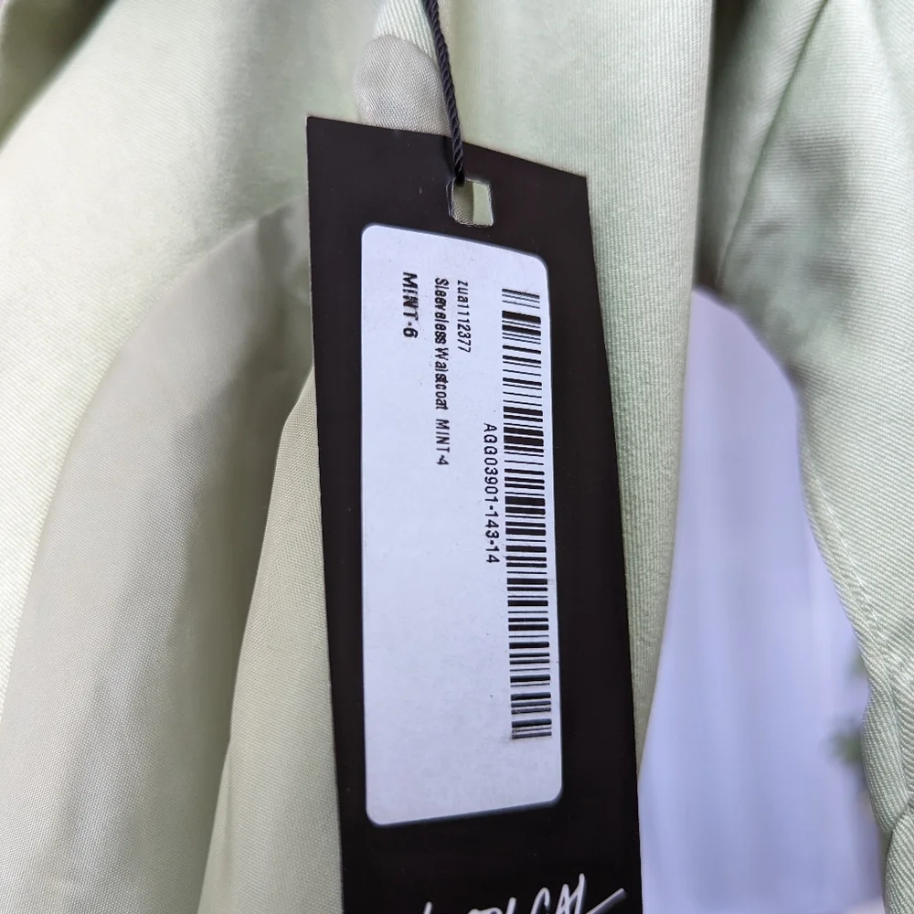 NWT Nasty Gal Mint Sleeveless Waistcoat - Picture 8 of 8